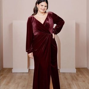 Revelry Vera Velvet Burgundy Dress